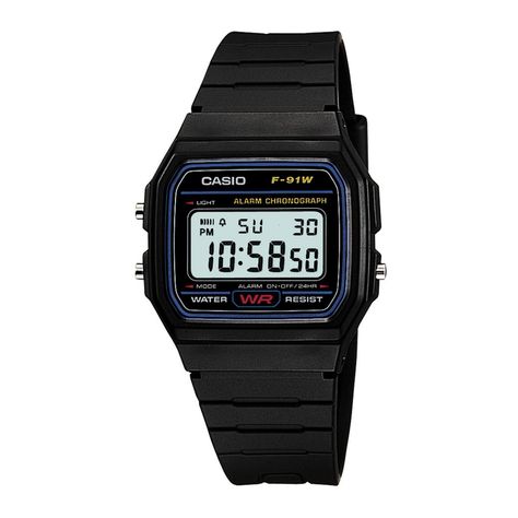Reloj CASIO F-91W-1HDG Resina Juvenil Negro-0