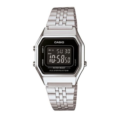 Reloj CASIO LA680WA-1BDF Resina/Cromado Mujer Plateado-0