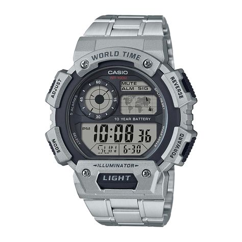 Reloj CASIO AE-1400WHD-1AVDF Resina Juvenil Plateado-0