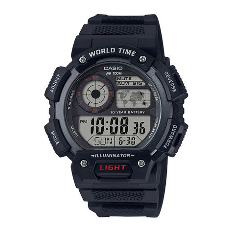 Reloj CASIO AE-1400WH-1AVDF Resina Juvenil Negro-0