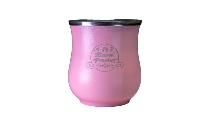 Mate Copita Rosado Acero Inoxidable más Bombilla-1