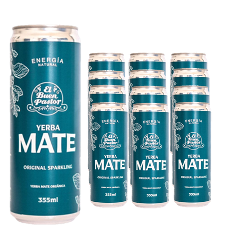 Pack x 12 uni Bebida Yerba Mate Orgánica Energizante Natural El Buen Pastor 355ml-0
