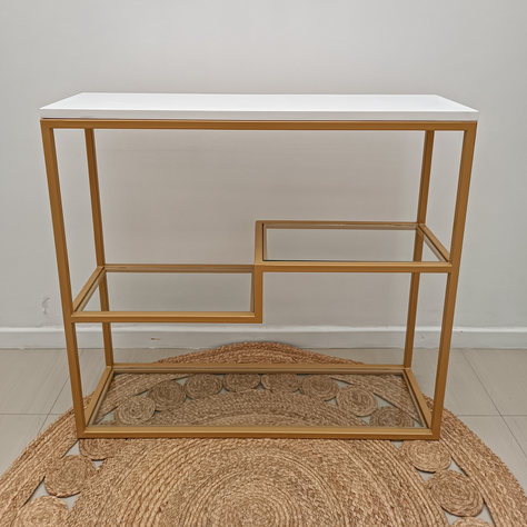 Arrimo dorado Valeria IV 90x80x27 cm-0