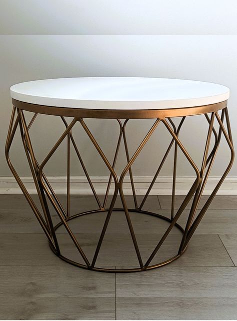 Mesa de Centro Rombal Dorado diámetro 60 cm, pintura electrostática-0