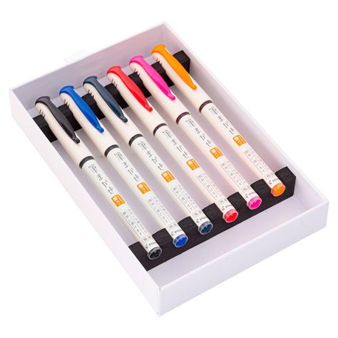 Set 6 Pinceles Brush Pen Fude Makase Punta Extrafina Pilot-0