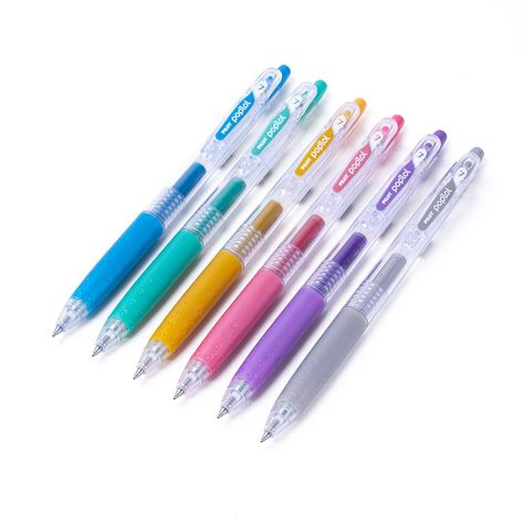 Set 6 Lápices Gel Poplol 0.7mm Metalicos Pilot-0