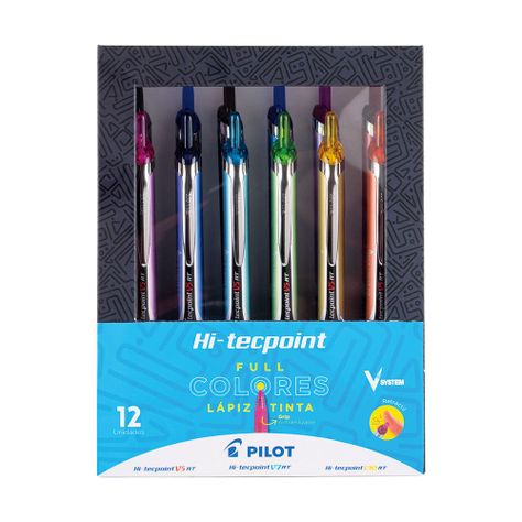 Set 12 Lápices Tinta Hi-Tecpoint Grip 0.5mm Pilot-1