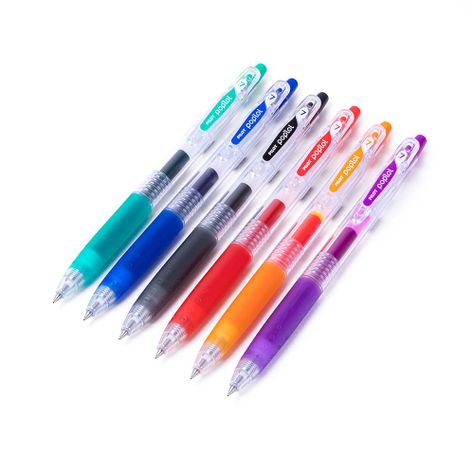 Set 6 Lápices Gel Poplol 0.7mm Clasicos Pilot-0