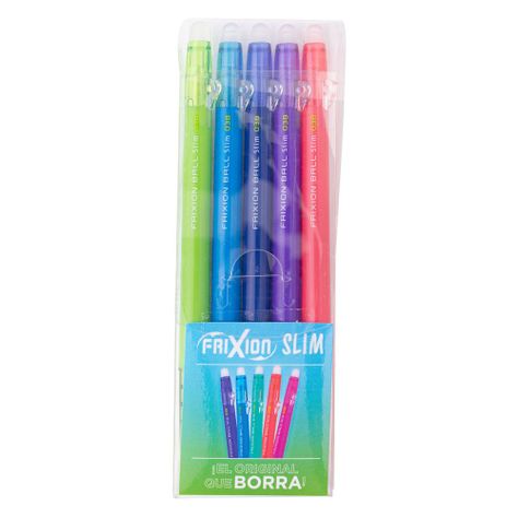 Set 5 Lápices Gel Frixion Ball Slim 0.38mm (0.6) Pilot-1
