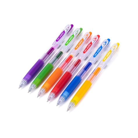 Set 6 Lápices Gel Poplol 0.7mm Basicos Pilot-0