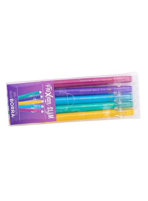 Set 5 Lápices Gel Frixion Ball Slim 0.38mm (0.7) Pilot-1
