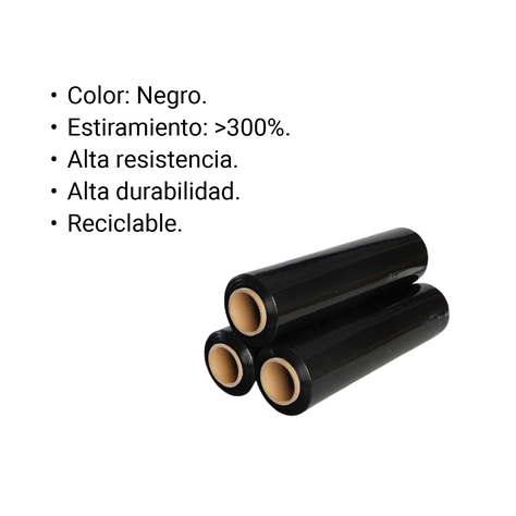 Pack 2 Rollo Film Stretch color negro de 2.3kg-2