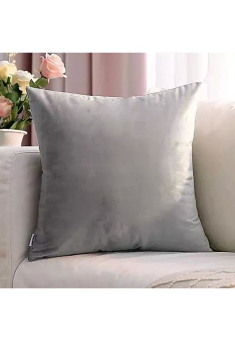 Funda para Cojín Velvet Terciopelo Liso en Variedad de Colores - Gris-1