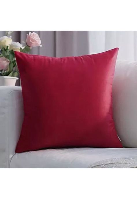 Funda para Cojín Velvet Terciopelo Liso en Variedad de Colores - Rojo-1