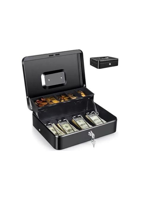 Caja fuerte de seguridad metálica para dinero con llaves ...-1