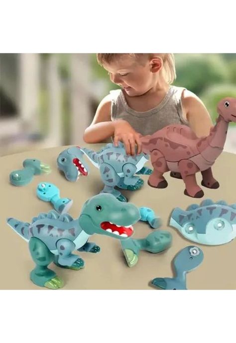 Dinosaurios pequeños de construcción magnéticos para niños verde-2