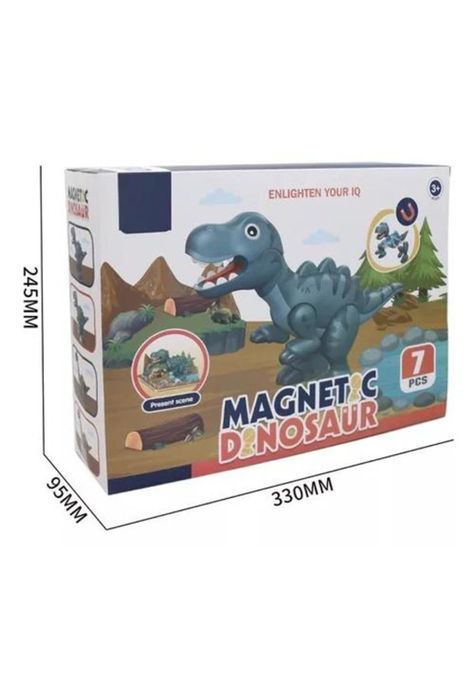 Dinosaurios pequeños de construcción magnéticos para niños verde-4