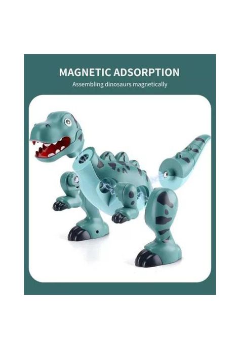 Dinosaurios pequeños de construcción magnéticos para niños verde-3