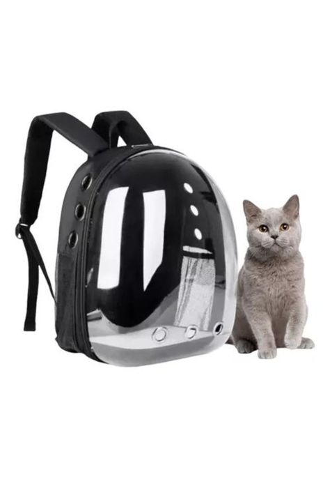 Mochila transportadora transparente para mascotas perros y gatos-0
