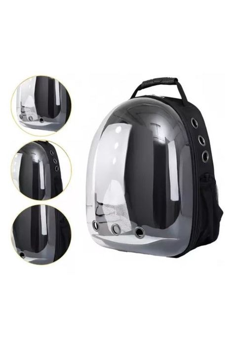 Mochila transportadora transparente para mascotas perros y gatos-1