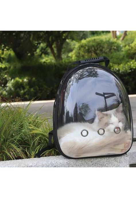 Mochila transportadora transparente para mascotas perros y gatos-3