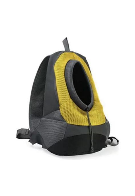 Mochila transporte para mascotas perro y gato amarillo-0