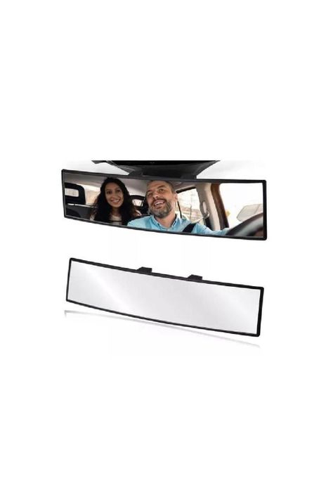 Espejo panorámico retrovisor gran angular para automóvil, color negro-2