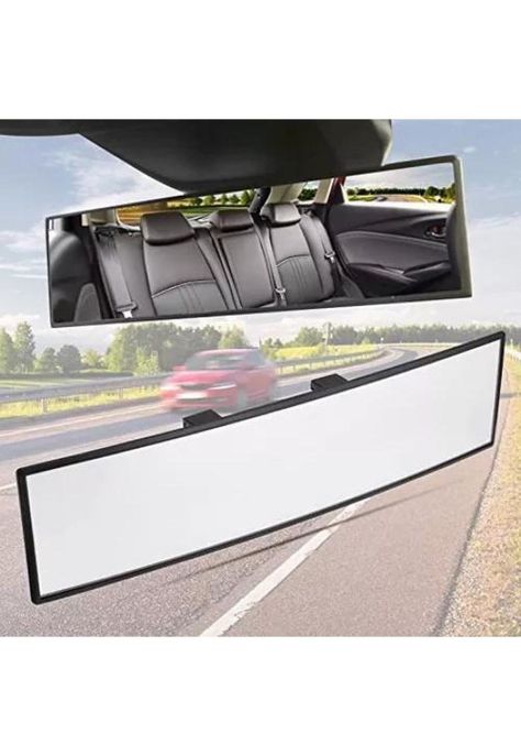 Espejo panorámico retrovisor gran angular para automóvil, color negro-4