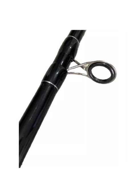 Combo caña de pescar botera 1.8m + carrete + multifilam + señuelo, negro-4