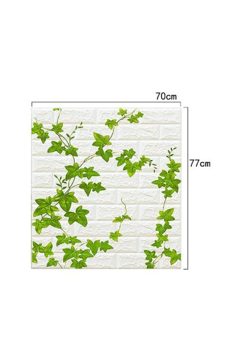 Pack de 10 láminas de papel mural 3D ladrillo blanco 77x70 cm-2