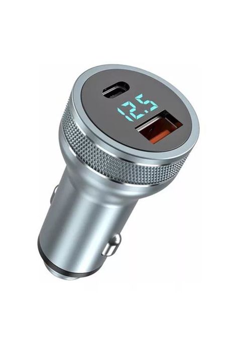Cargador auto USB-C carga rápida 36W gris-0