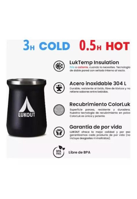Mate Lukout 236 ml + Bombilla, Mate Color Crema-1