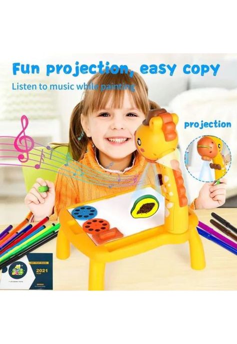 Proyector Tablero de Dibujo - Juguete Educativo Aprendizaje Color Rosado-4