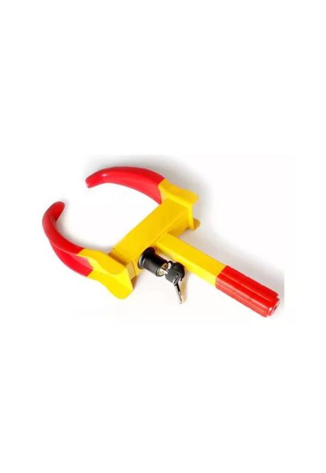 Traba para rueda candado antirrobo, inmovilizadora, color amarillo-1
