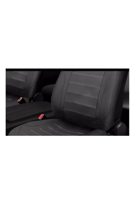 Funda cubre asiento auto universal ecocuero Grand Prix, color negro-1