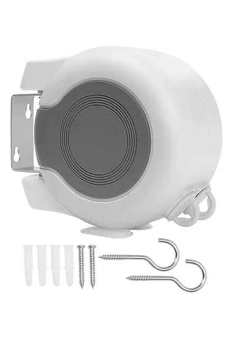 Tendedero retráctil ropa colgador pared doble línea 13m blanco-1