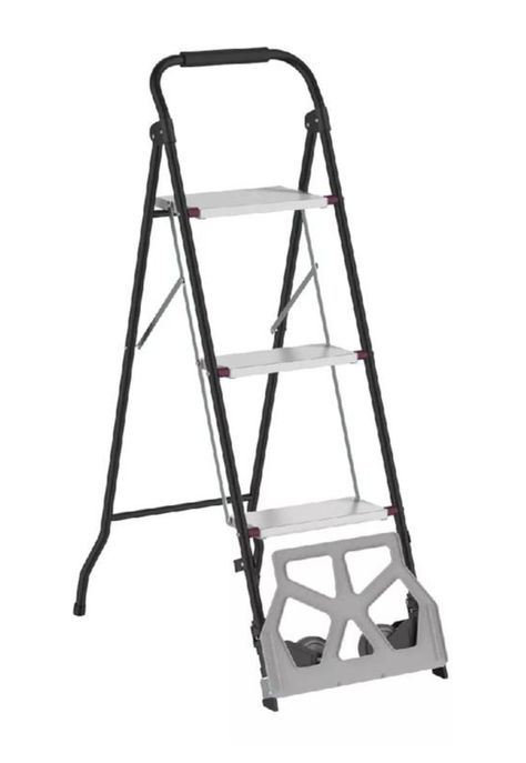 Escalera 3 Peldaños 90 Cm (2 En 1) Gris-0