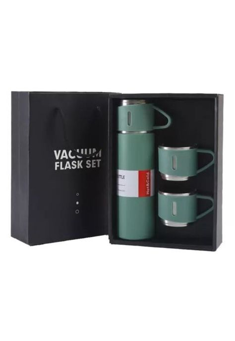 Termo de 500 ml con Taza para Té y Café - Acero Inoxidable, Color Verde-0