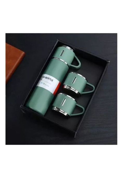 Termo de 500 ml con Taza para Té y Café - Acero Inoxidable, Color Verde-2