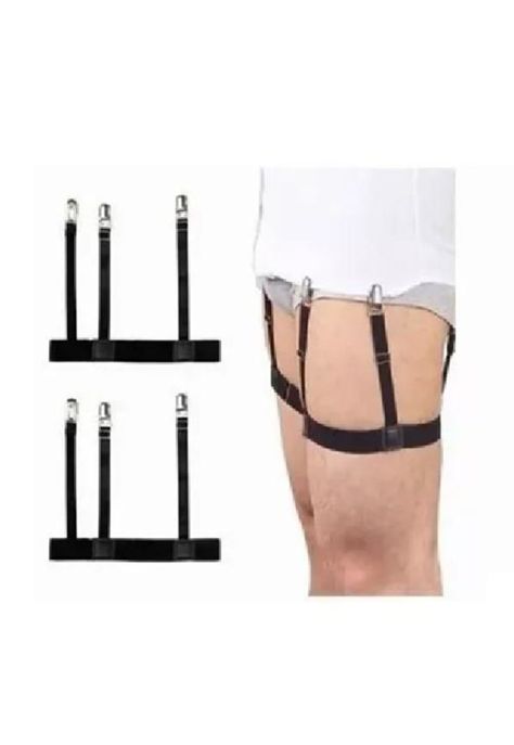 Suspensor, sujetador camisa hombre tirantes, negro-3