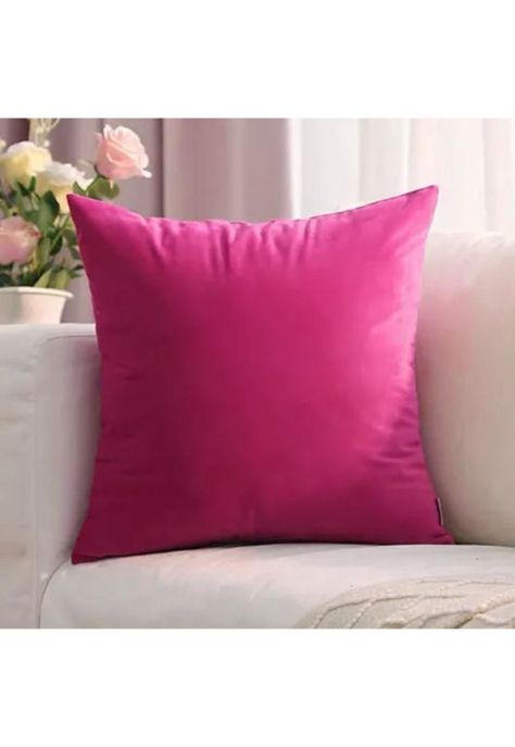 Funda para Cojín Velvet Terciopelo Liso en Variedad de Colores - Fucsia-1