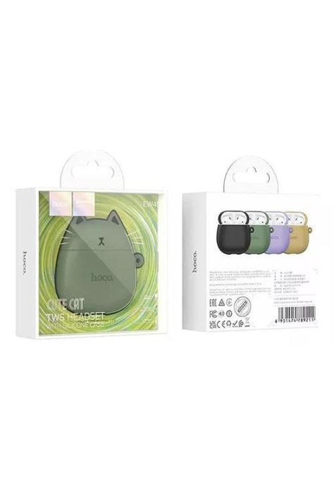 Audífonos Hoco EW45 in ear Bluetooth TWS caramel cat verde-4