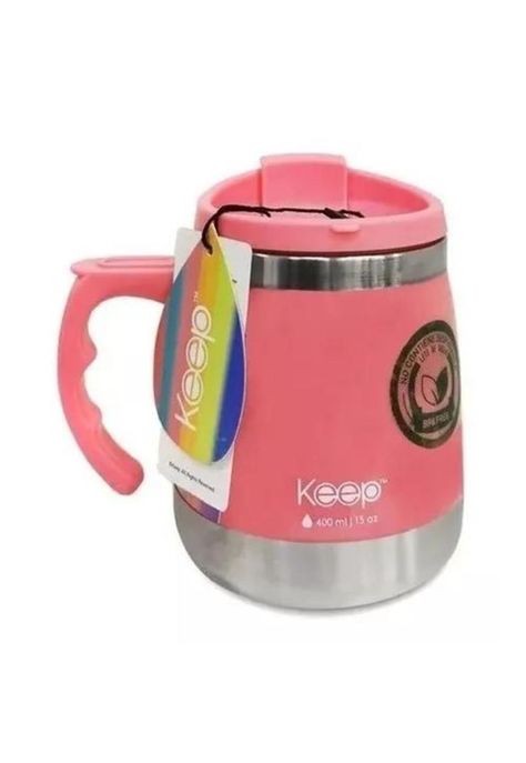 Taza Térmica Keep Indoor - Color Rosa, 400 mL-0