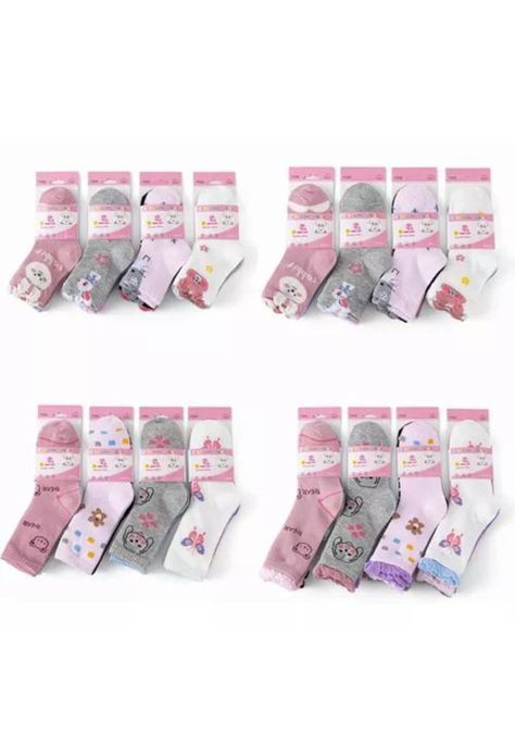 Pack de 12 pares de calcetines largos para niña, dibujos animados de bambú, tallas 2-10-1