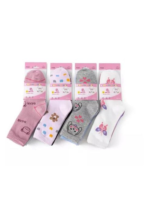 Pack de 12 pares de calcetines largos para niña, dibujos animados de bambú, tallas 2-10-4