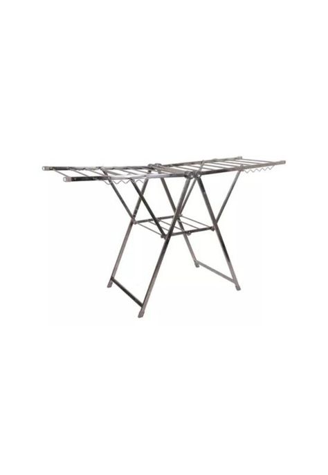 Tendedero plegable acero inoxidable, color gris-1