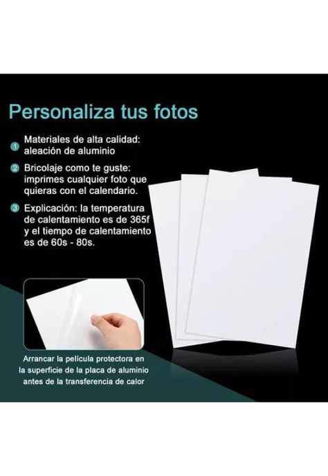 Pack de 10 placas metálicas sublimables, color blanco, 20x30 cm-5