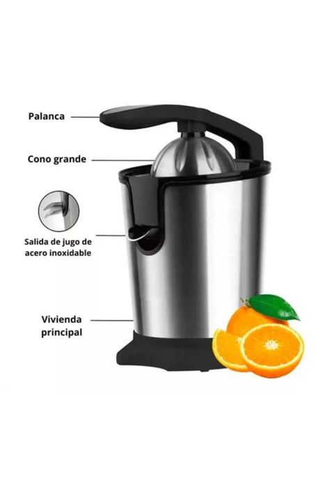 Exprimidor de cítricos limón/naranja eléctrico 180w, color plateado-2