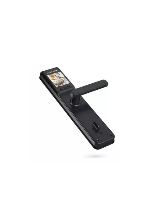Cerradura Inteligente Tuya Wifi Con Huella Digital y Cámara Negra-1