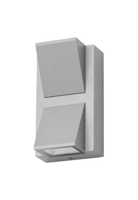 Aplique LED doble, 2x5W, luz cálida 3000K, color gris-0